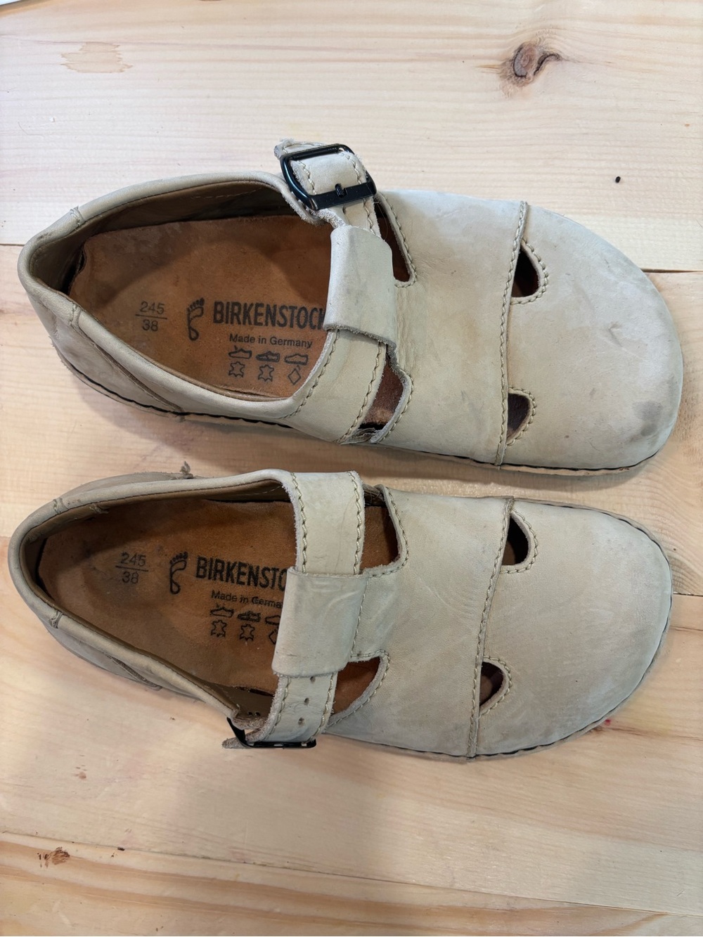 Birkenstock Clogs Leather Mary Jane Shoes Size 38